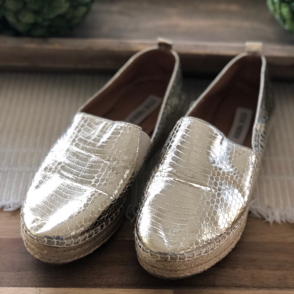 Steve Madden 'Pacificc' Gold Espadrille Flats